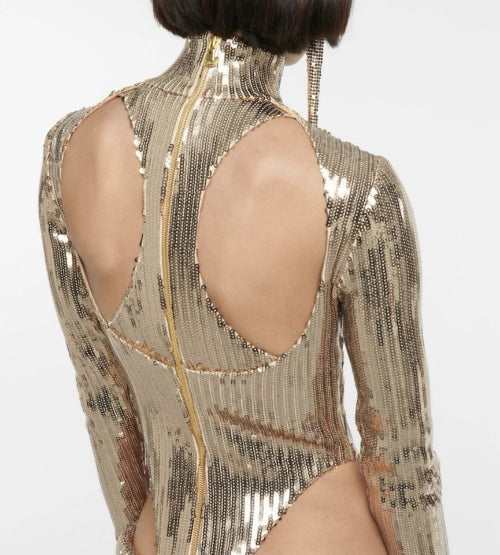 LaQuan Smith Sequin Bodysuit