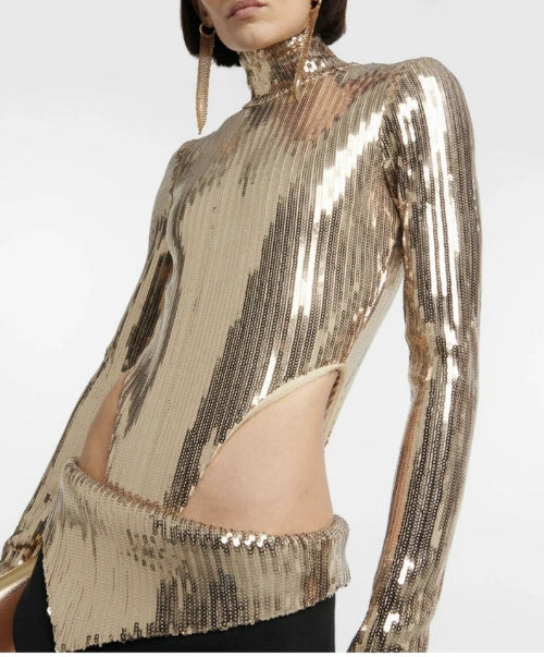 LaQuan Smith Sequin Bodysuit