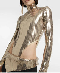 LaQuan Smith Sequin Bodysuit