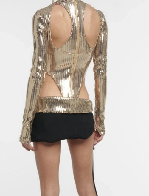 LaQuan Smith Sequin Bodysuit