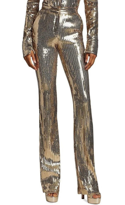 Laquan Smith Silk-Lined Straight-Leg Pants