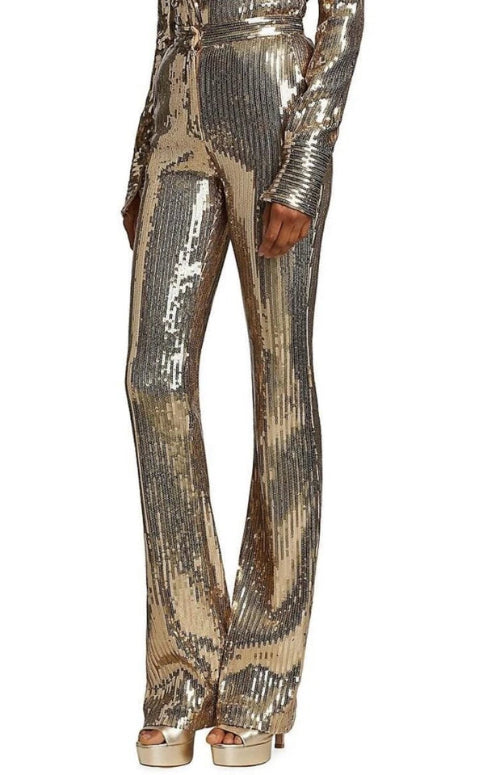 Laquan Smith Silk-Lined Straight-Leg Pants