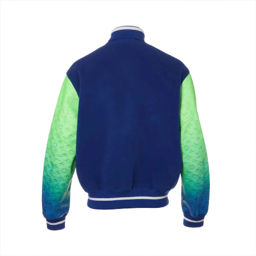 Louis Vuitton Blue x Green Leather Jacket