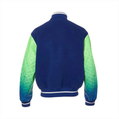 Louis Vuitton Blue x Green Leather Jacket