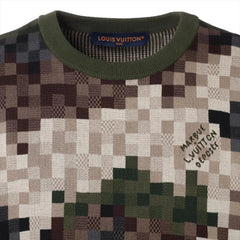 Louis Vuitton LV Cotton Men's Multicolor Damoflage Shirt