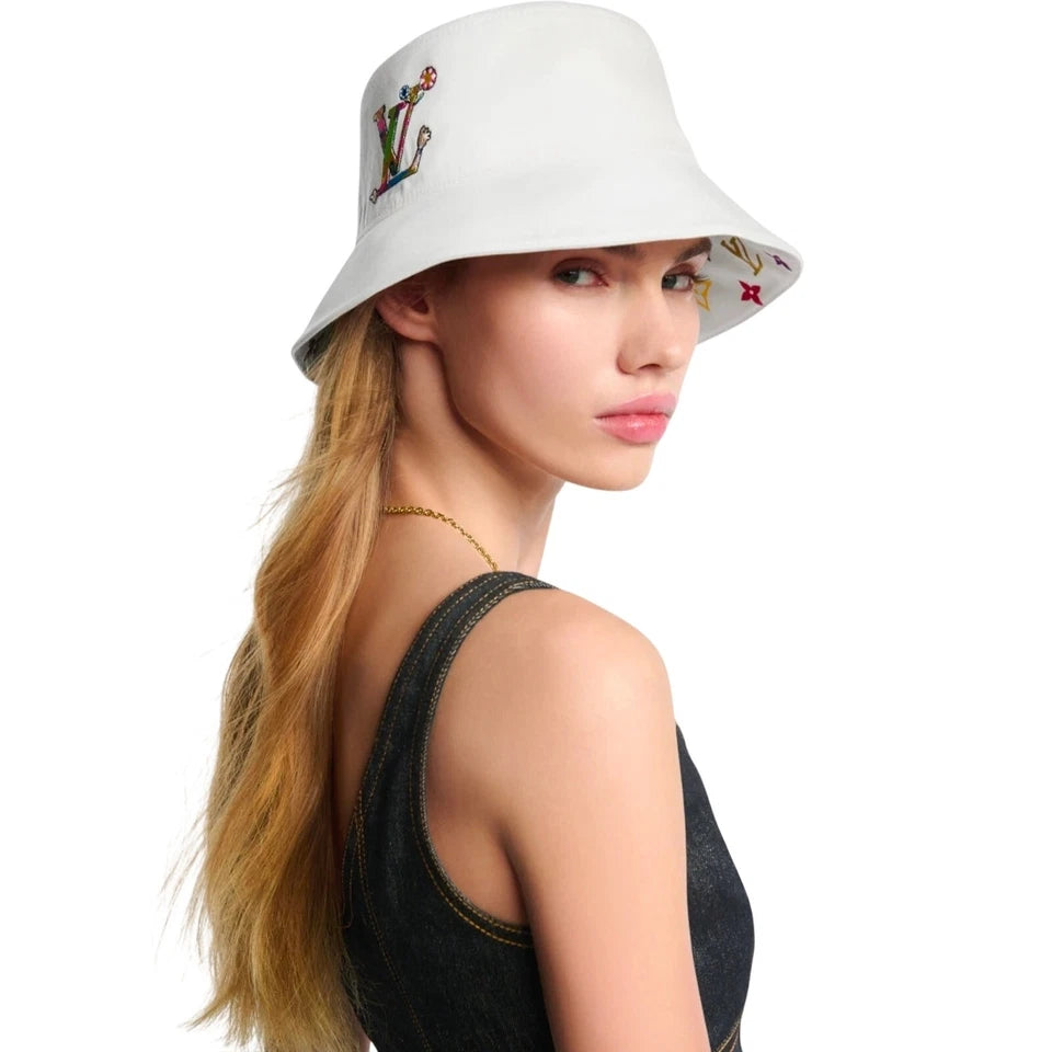 Louis Vuitton  LV x TM White Reversible Superflat Bucket Hat