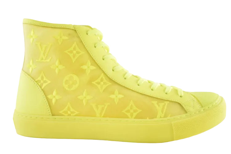 Louis Vuitton Luxembourg Tattoo Yellow Monogram High Top Sneakers