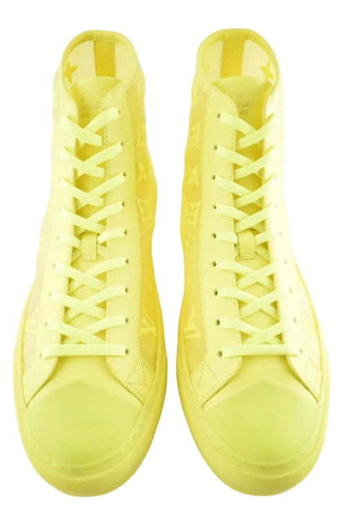 Louis Vuitton Luxembourg Tattoo Yellow Monogram High Top Sneakers