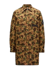 Camouflage coat on a black and white background