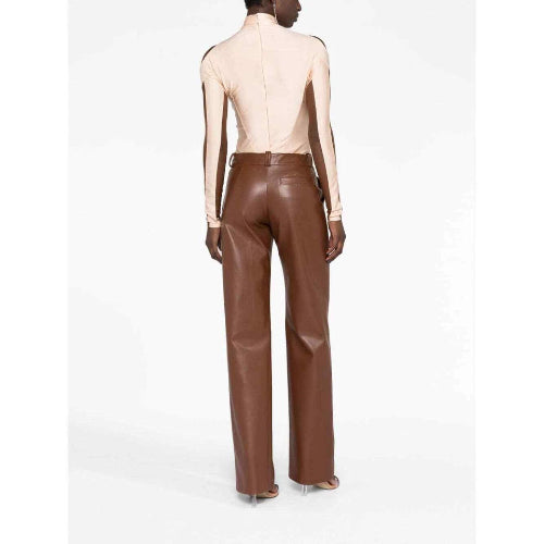 Mugler Sheer-Panel Long-Sleeve Bodysuit
