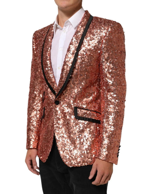 Dolce & Gabbana Pink Sequin 1 Button Jacket