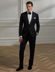 Ralph Lauren Purple Label Gregory Wool Peak Tuxedo Suit Navy