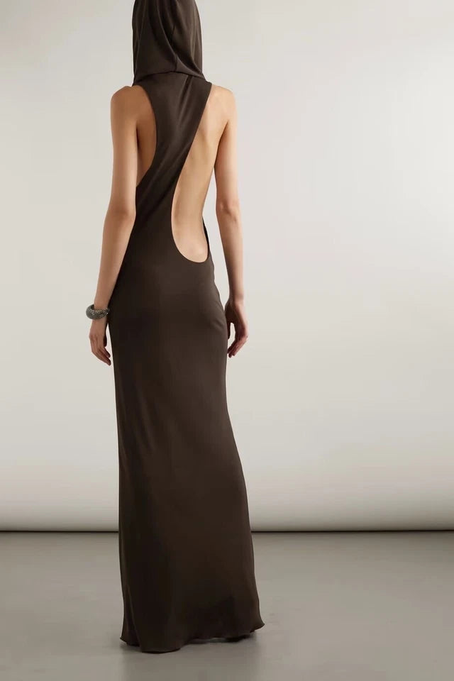 Saint Laurent Hooded Maxi Dress