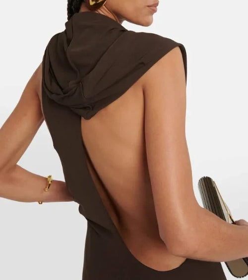 Saint Laurent Hooded Maxi Dress