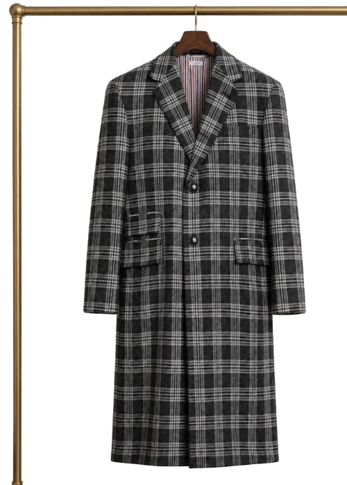 Thom Browne 100% Cashmere Prince of Wales Overcoat
