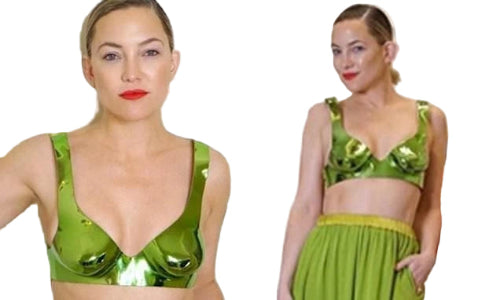 Tom Ford Green Metallic Breastplate Top