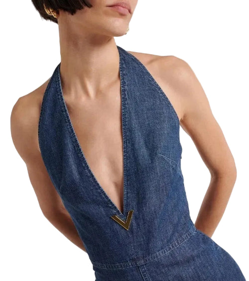 Valentino Garavani Chambray Denim Jumpsuit
