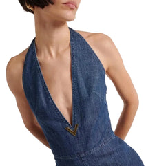 Valentino Garavani Chambray Denim Jumpsuit