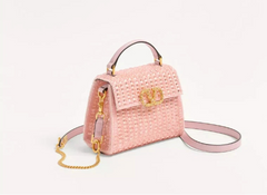Valentino Garavani Glass Bead Jewel Logo Pink Handbag