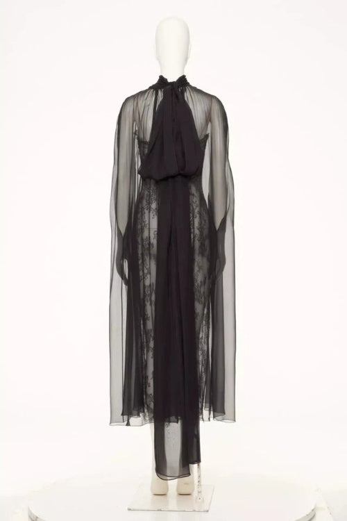 Valentino Black Lace Runway Dress