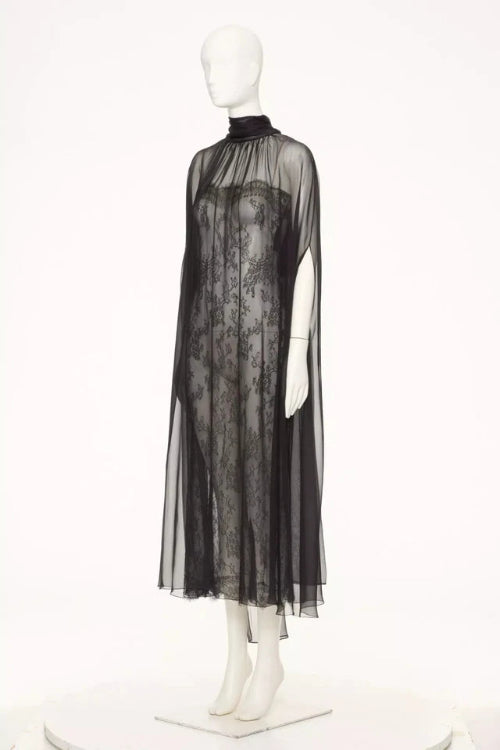 Valentino Black Lace Runway Dress