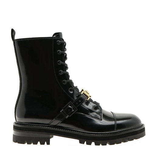 Versace Medusa Black Brushed Leather Boots