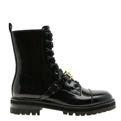 Versace Medusa Black Brushed Leather Boots