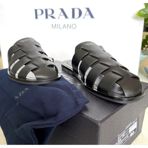 Prada Fisherman Leather Slides